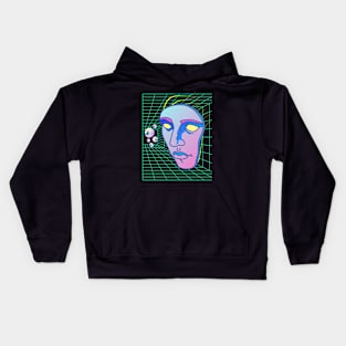 Trippy Face and Eyeballs Kids Hoodie